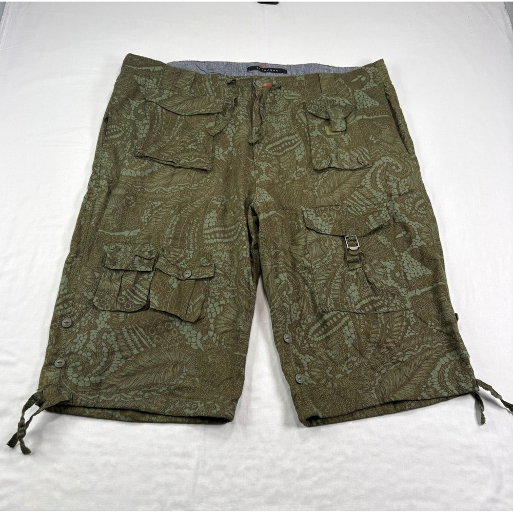 Sean John Cargo Shorts Mens Size 42 Green Utility Pockets Baggy Skater Y2K